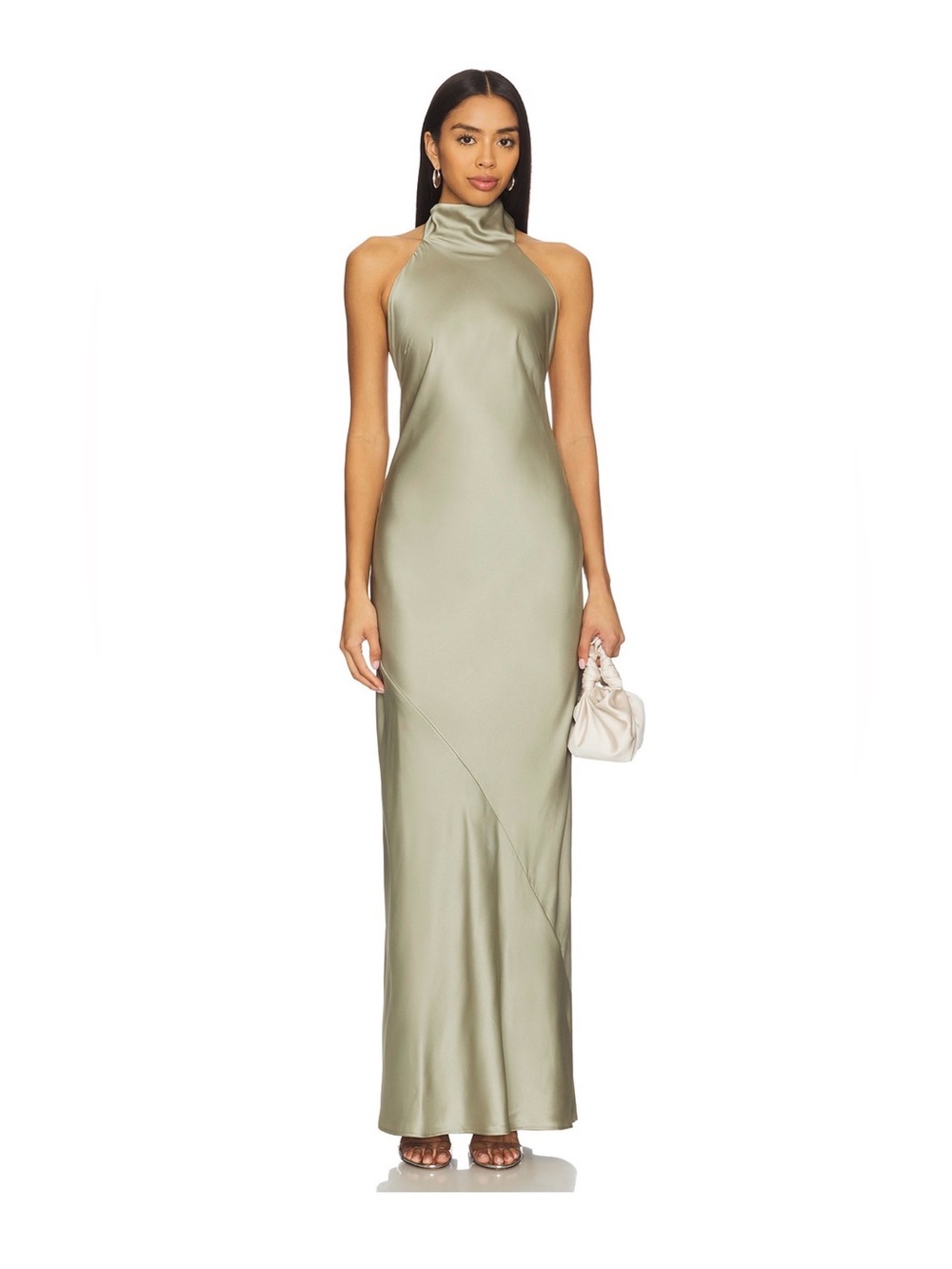 Show Me Your Mumu Lisa Maxi Dress in Moss Green Luxe Satun